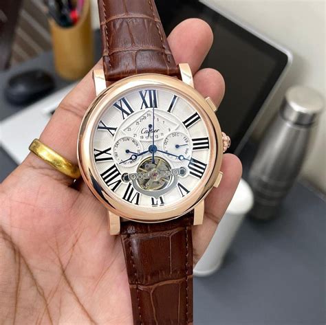 cartier leather watch mens|cartier watch leather strap price.